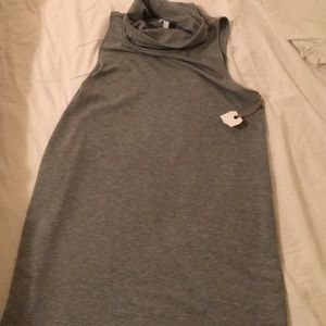 Jersey turtleneck sleeveless dress